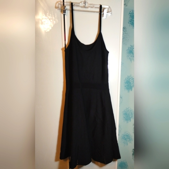 Sandro Midi A-line Black Stretchy Knitted Dress Sz M Excellent Condition - Picture 2 of 14